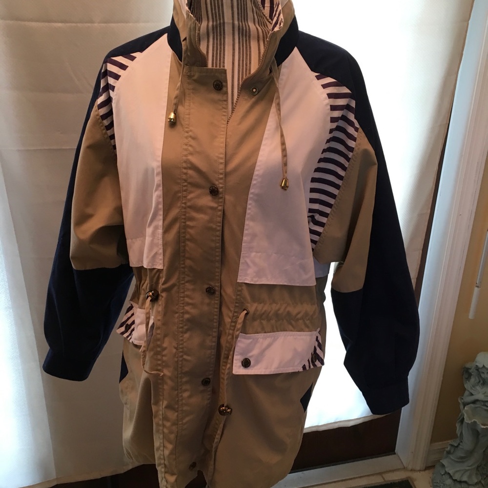 Westport Rain Jacket/Coat Blue & Tan size Med - Picture 10 of 12